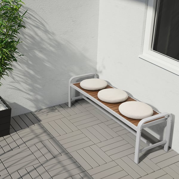 Sjalland Bank Buiten Lichtgrijs Lichtbruin 136 Cm Ikea