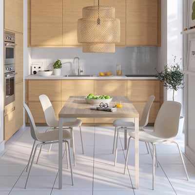 SKÅLSTA Tafelpoot, recht licht grijsbeige