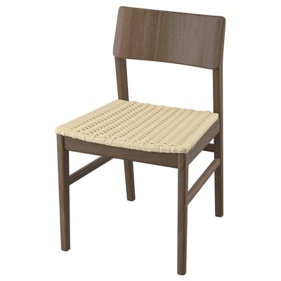 SKANSNÄS stoel: modern, lichtbruin, hout en geweven zitting, eenvoudig, scandinavisch design.