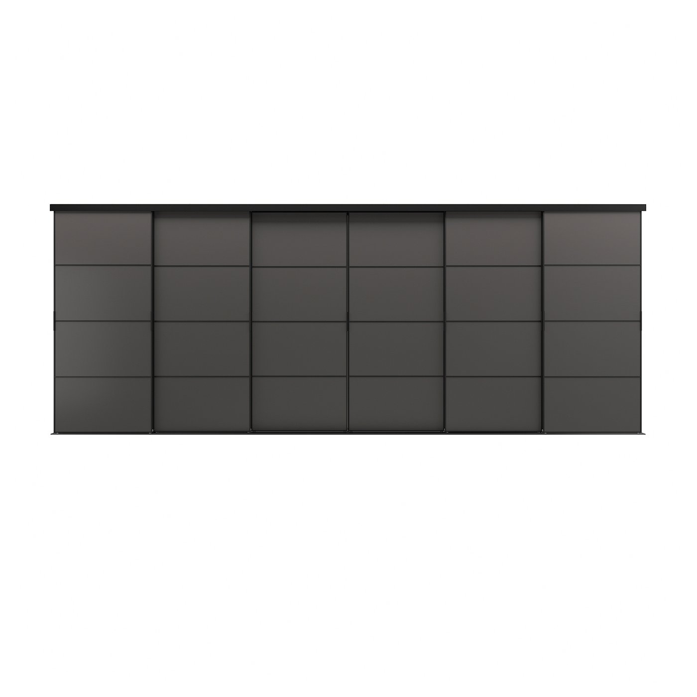 SKYTTA / MEHAMN Schuifdeurcombinatie zwart/tweezijdig donkergrijs 603x240 cm