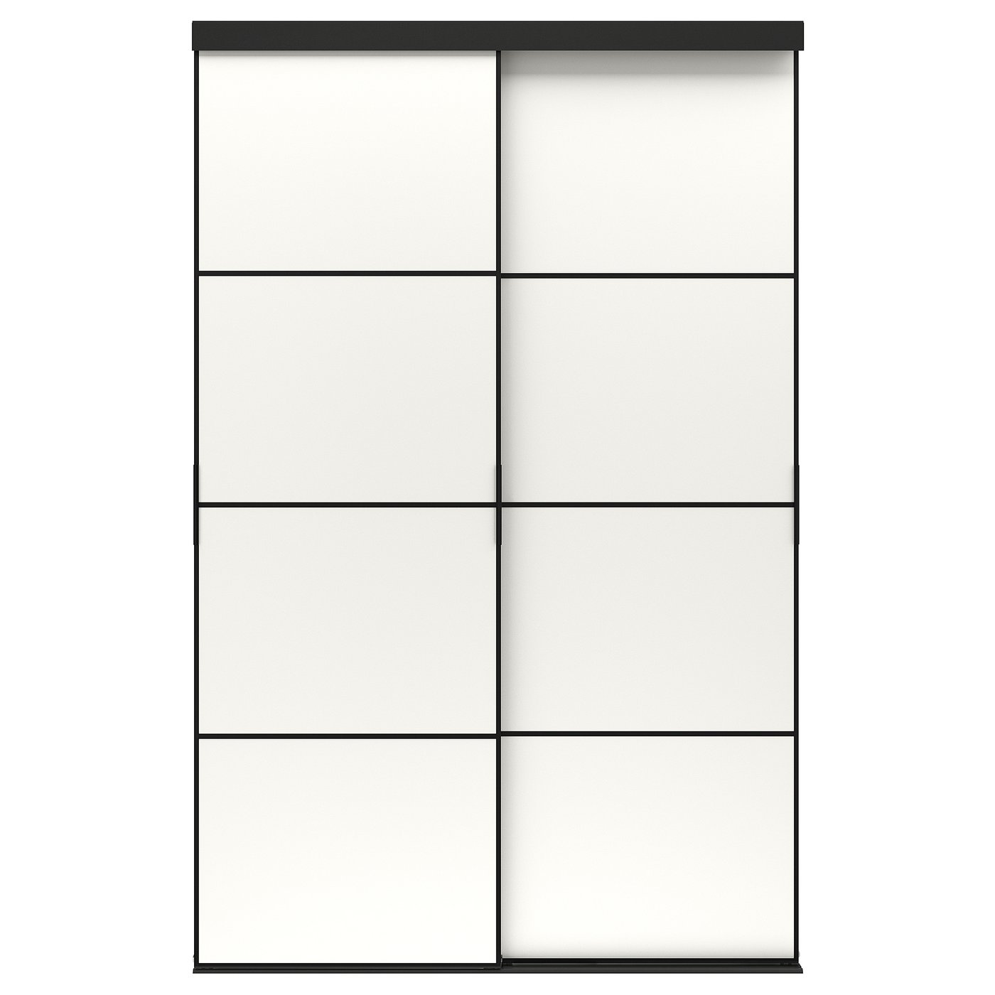 SKYTTA / MEHAMN Schuifdeurcombinatie zwart/tweezijdig wit 152x240 cm