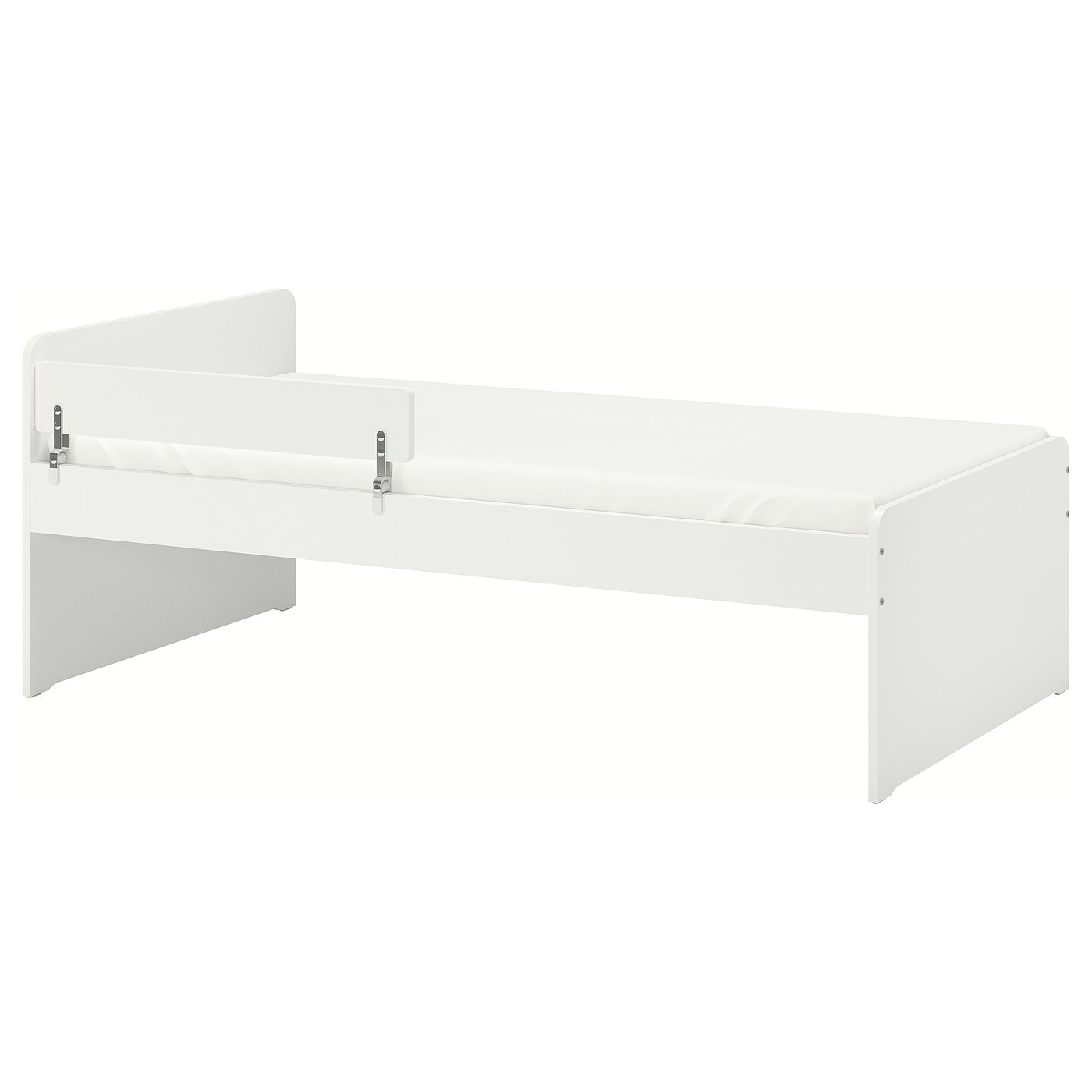 SLÄKT / NATTAPA Bedframe m zijsteun en lattenbodem wit 90x200 cm