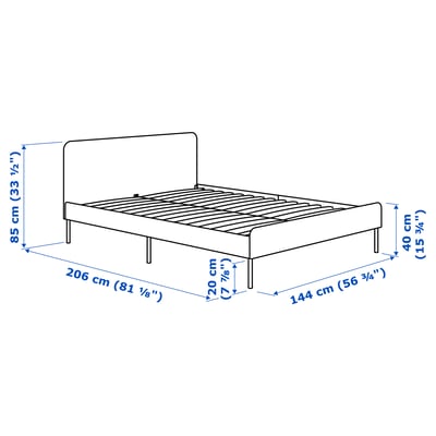 knisa lichtgrijs slattum rugleuning hoofdeinde gezellig bekleed comfortabele slaapkamer zachte geweven stof