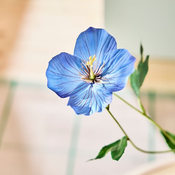 SMYCKA Kunstbloem, binnen/buiten Klaproos/blauw, 57 cm