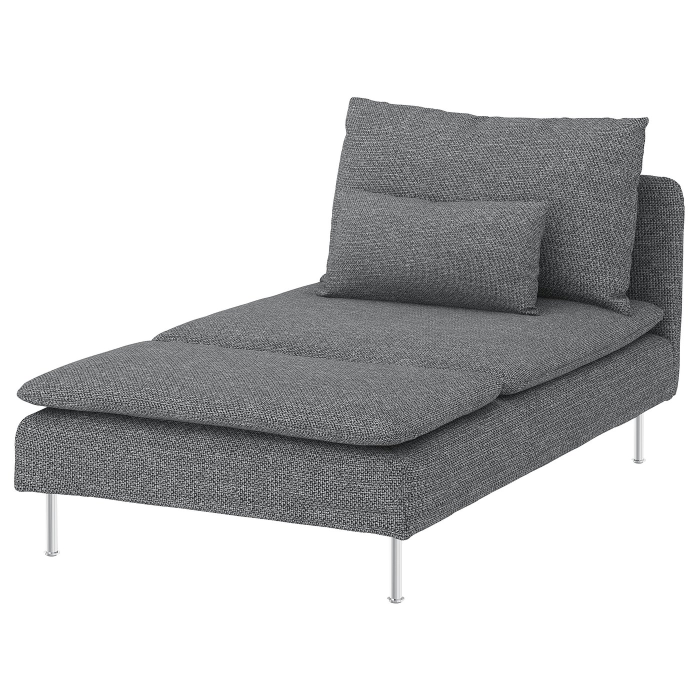 SÖDERHAMN Chaise longue, Lejde grijs/zwart - IKEA