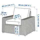 Illustratie met afmetingen voor het product: SOLLERÖN.
