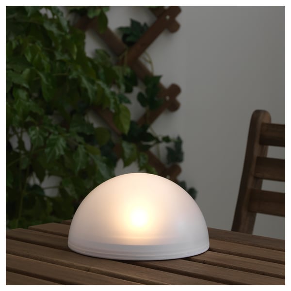 solvinden led zonnecelverlichting buiten halve bol wit ikea