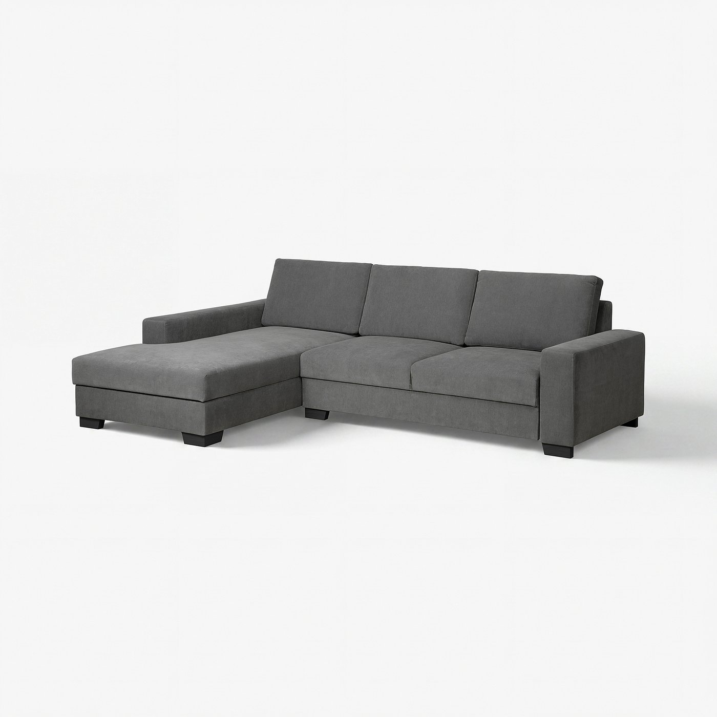SÖRVALLEN 3-zitsbank met chaise longue, links/Tallmyra middengrijs