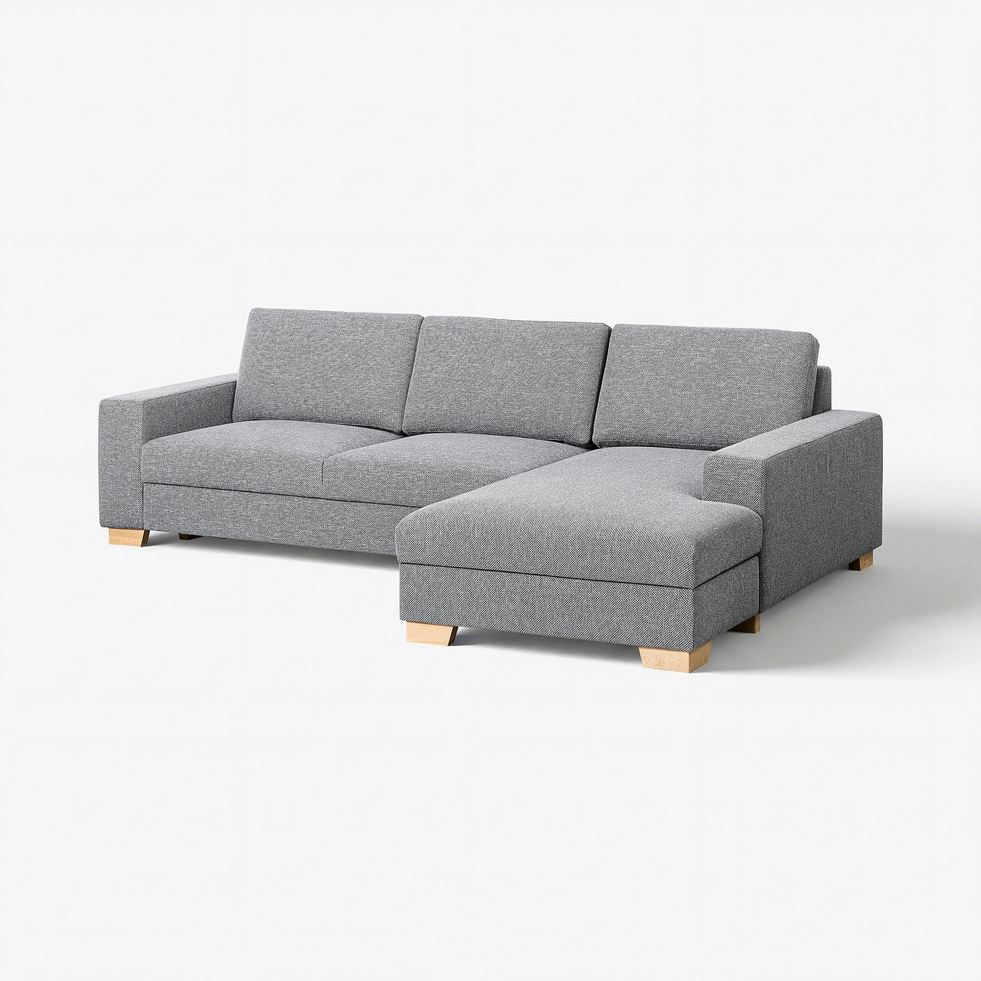 SÖRVALLEN 3-zitsbank met chaise longue, rechts/Lejde grijs/zwart