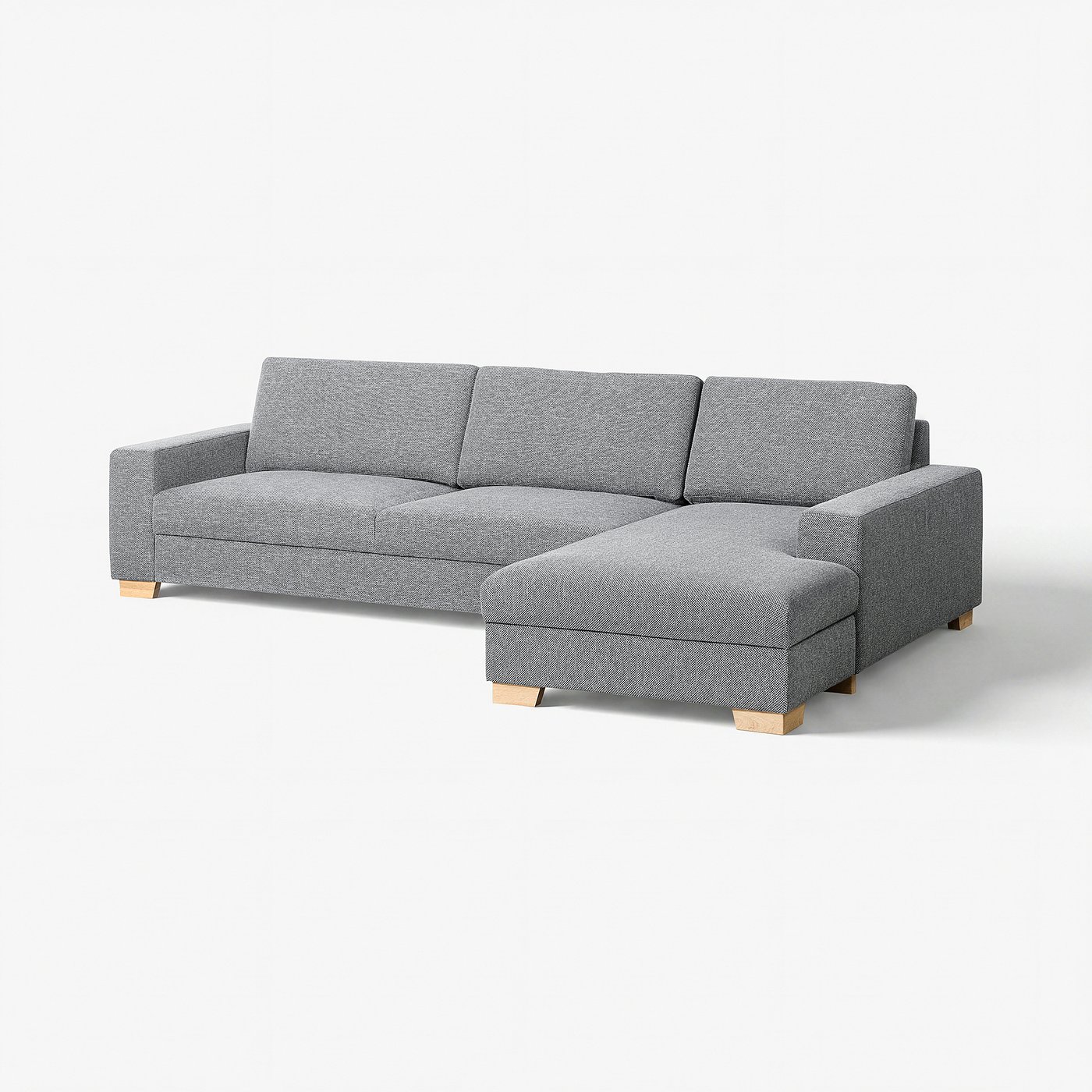 SÖRVALLEN 4-zitsbank met chaise longue, rechts/Lejde grijs/zwart