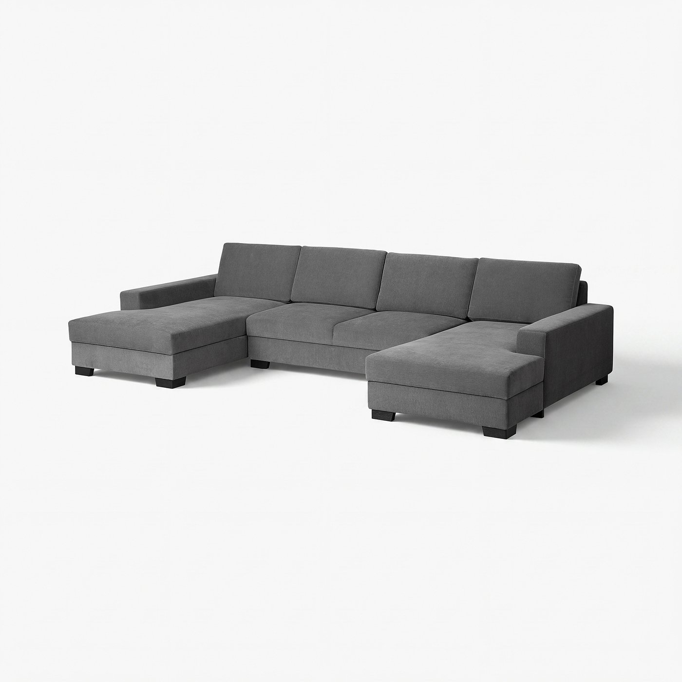 SÖRVALLEN 4-zitsbank met chaise longue Tallmyra middengrijs
