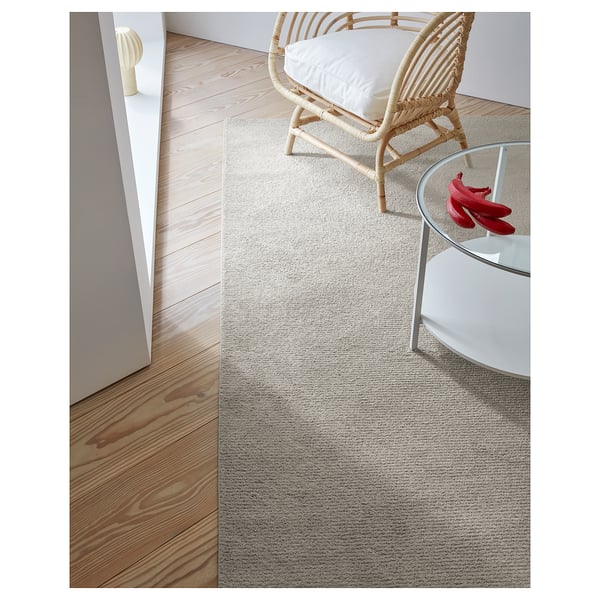 sporup vloerkleed laagpolig lichtbeige 200x300 cm ikea