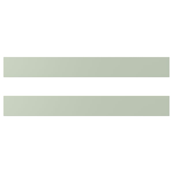 Twee groene rechthoekige panelen met groeven. Merk STENSUND, 25 jaar garantie. Gemaakt van hardboard met gelakte afwerking.