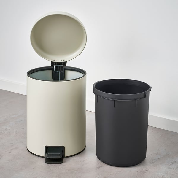 STENTRAPPA Pedaalemmer, licht grijsbeige, 9 l