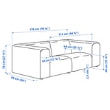 Illustratie met afmetingen voor het product: STOCKHOLM 2025.