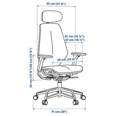 Grijze STYRSPEL ergonomische gamestoel met mesh rugleuning, hoofdsteun en verstelbare armleuningen.