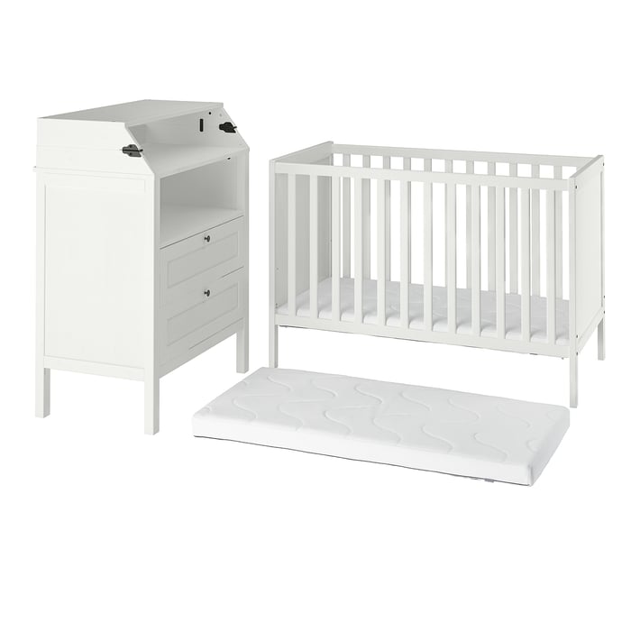 SUNDVIK babymeubels, set van 3, wit IKEA