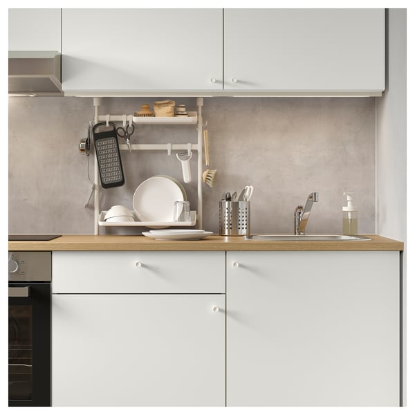 SUNNERSTA Opbergset keuken, zonder boren/Afdruiprek/-haak