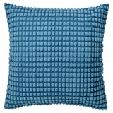 SVARTPOPPEL, blauw vierkant kussen, getextureerde hoes, ritssluiting, gerecycled polyester.