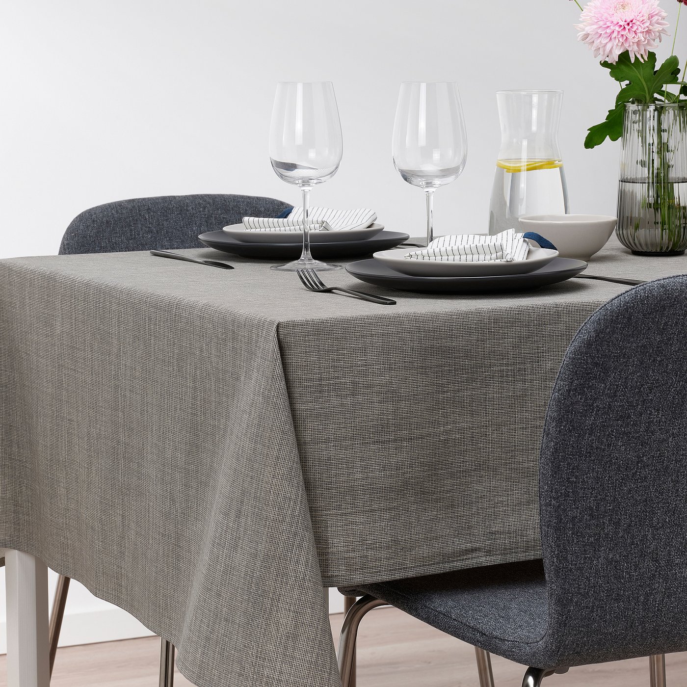 CASA TESSILE Melange tafelkleed, jacquard, vierkant, 140 x 140 cm, beige