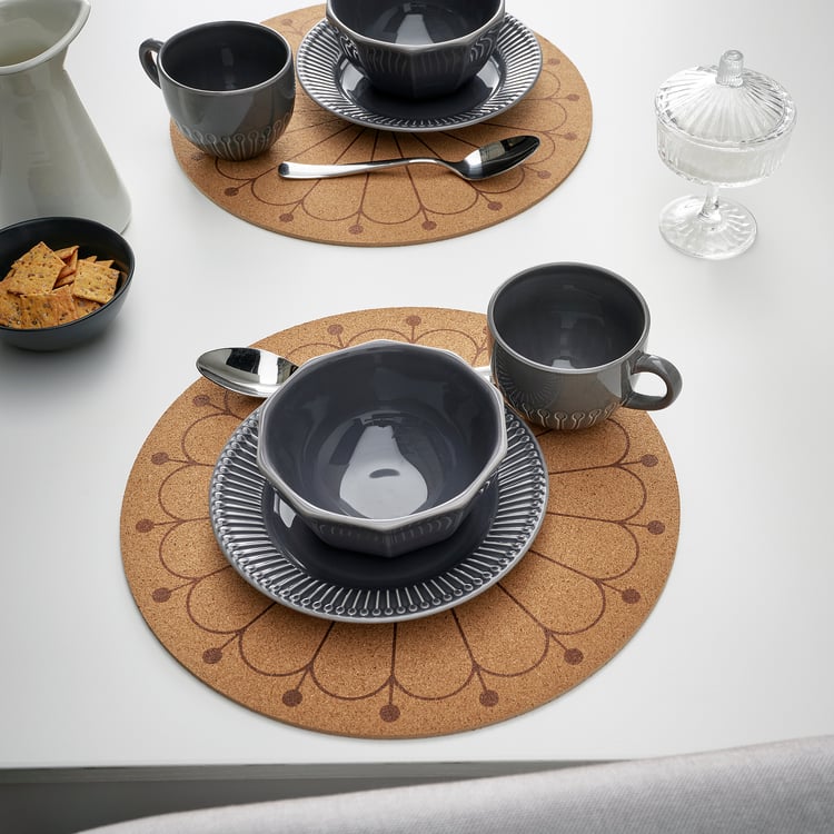 SVARTVIDE placemat, kurk/met een patroon, 35 cm IKEA