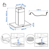 Illustratie met afmetingen voor het product: SVÄVANDE.