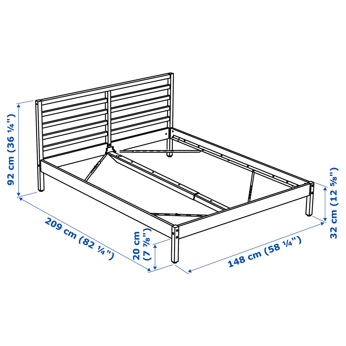 tarva bedframe grenen 140x200 cm ikea