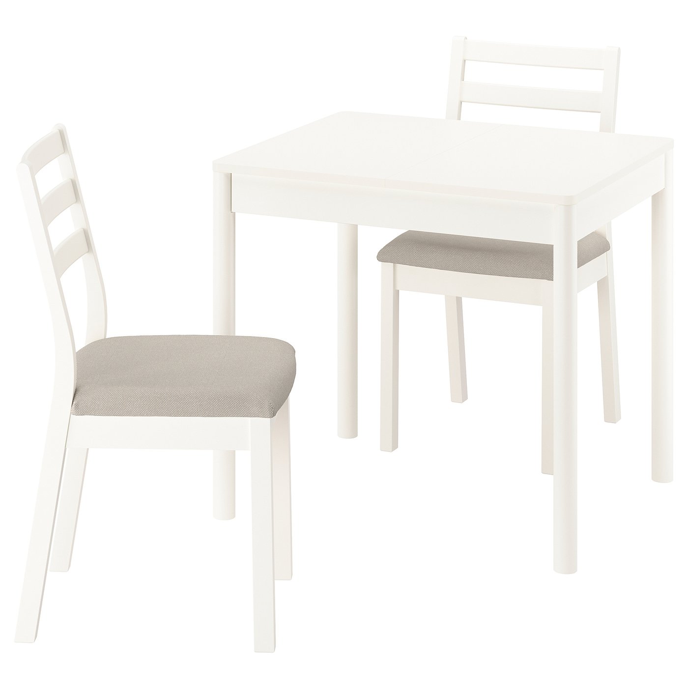 TONSTAD / VIHALS Tafel met 2 stoelen ecru/ecru Fridtuna lichtbeige 80/120x70 cm