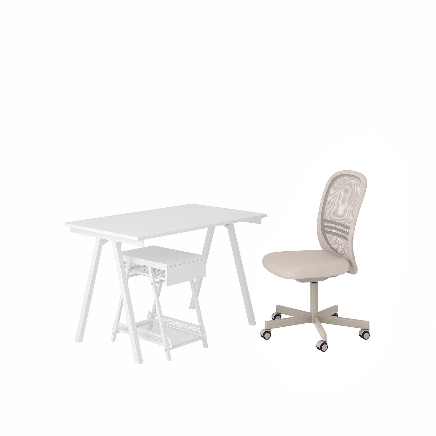 TROTTEN / FLINTAN Bureau- en opbergcombinatie