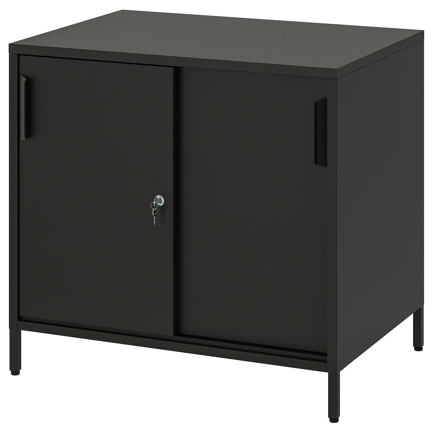 TROTTEN Kast met schuifdeuren antraciet 80x55x75 cm
