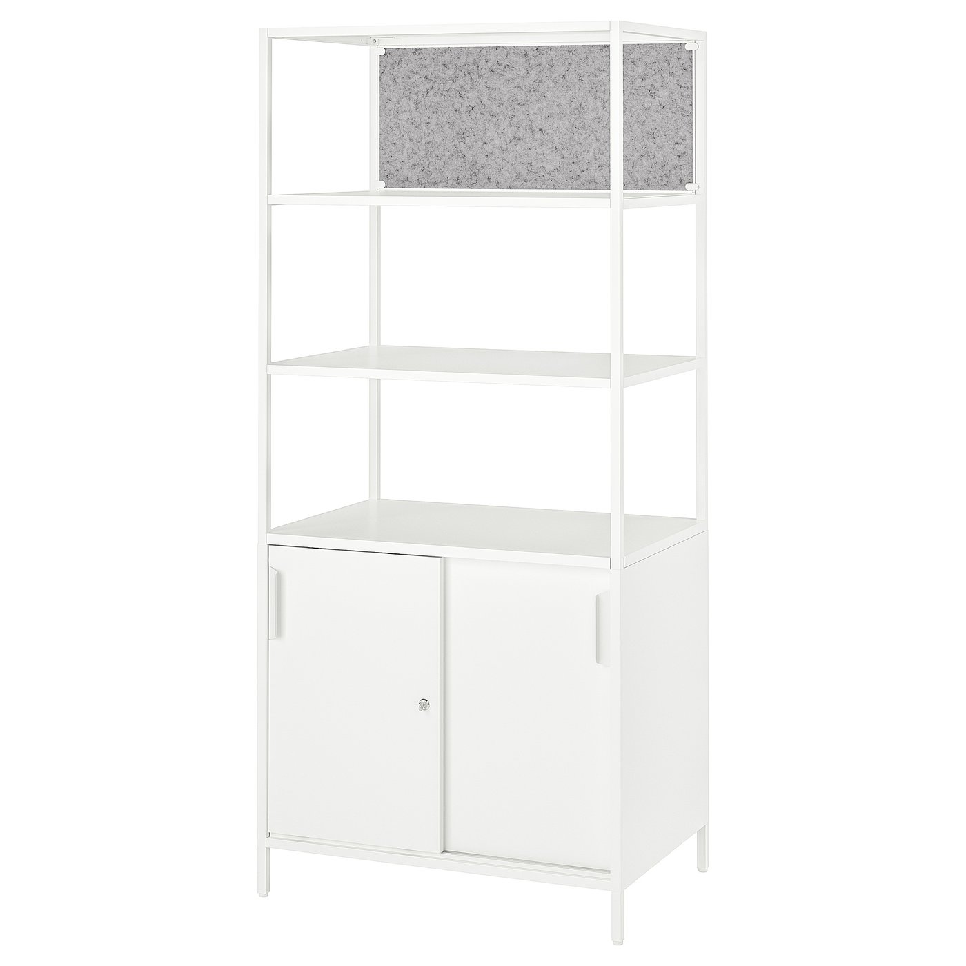 TROTTEN Kast met schuifdeuren/notitiebord wit 80x180 cm