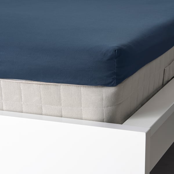ullvide hoeslaken voor topmatras donkerblauw 160x200 cm ikea