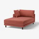 UPPÅKRA Chaise longue-module, met armleuning links/Samsala bruinrood