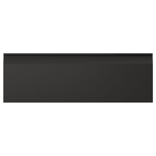 UPPLÖV keukenkast in strak zwart met modern design en geïntegreerde handgreep.