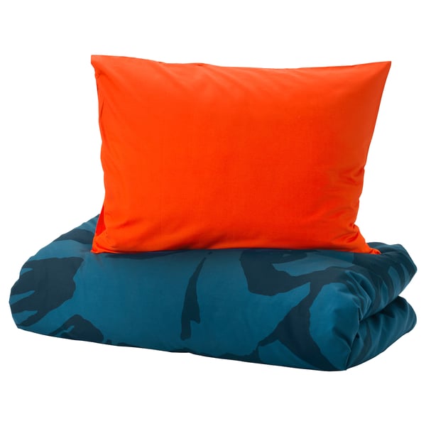 urskog dekbedovertrek met 1 sloop leeuw donkerblauw 140x200 60x70 cm ikea