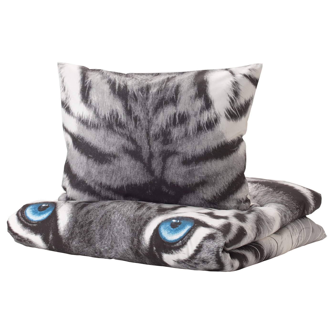 urskog dekbedovertrek met 1 sloop tijger grijs 140x200 60x70 cm ikea