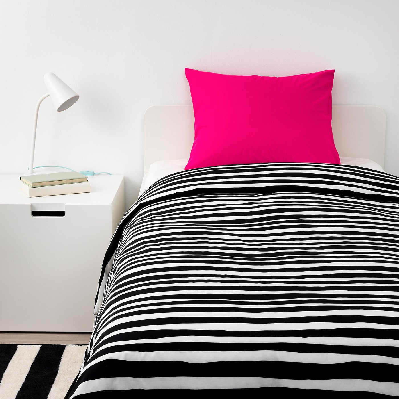 urskog dekbedovertrek met 1 sloop zebra gestreept 140x200 60x70 cm ikea