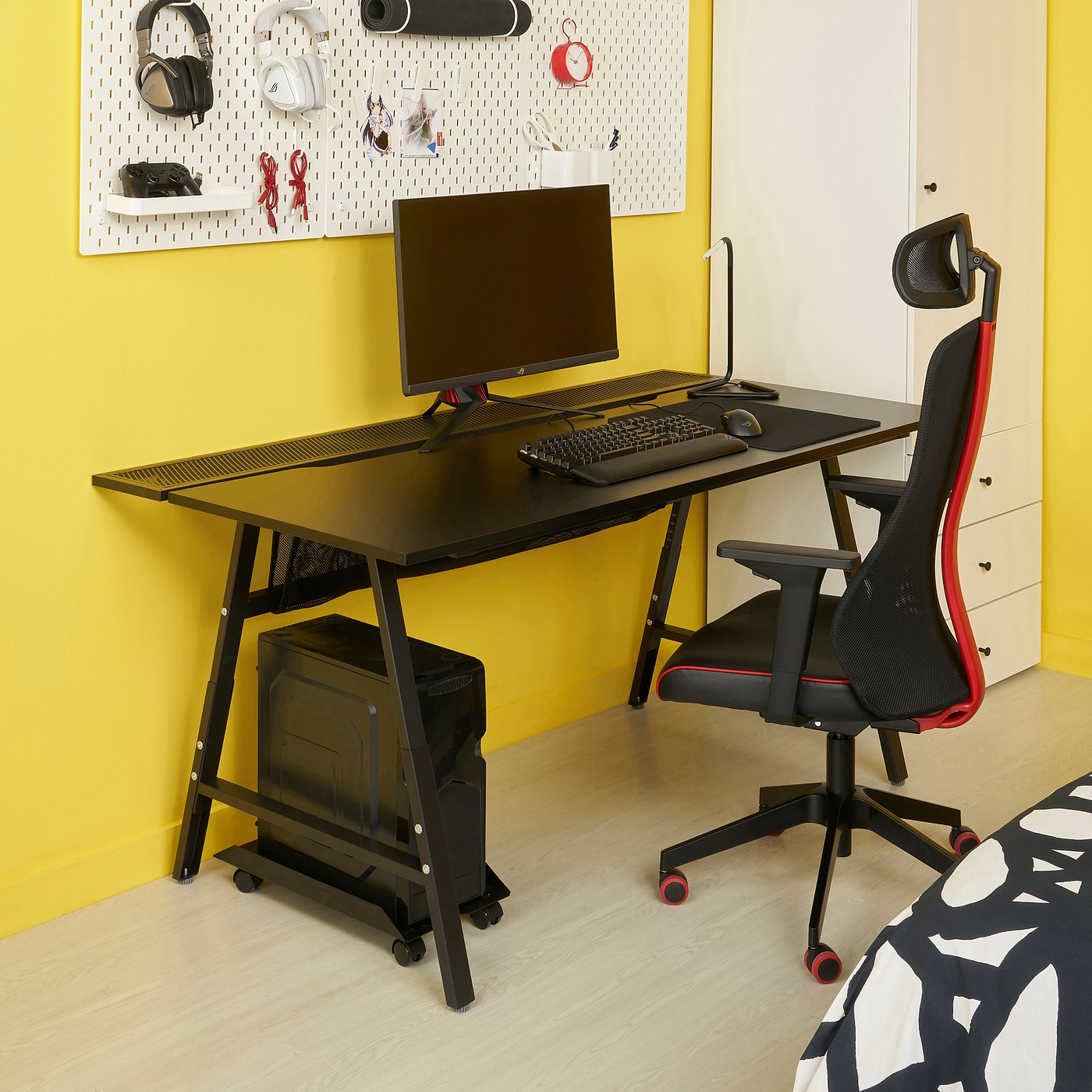 UTESPELARE / MATCHSPEL gamebureau en -stoel, zwart - IKEA