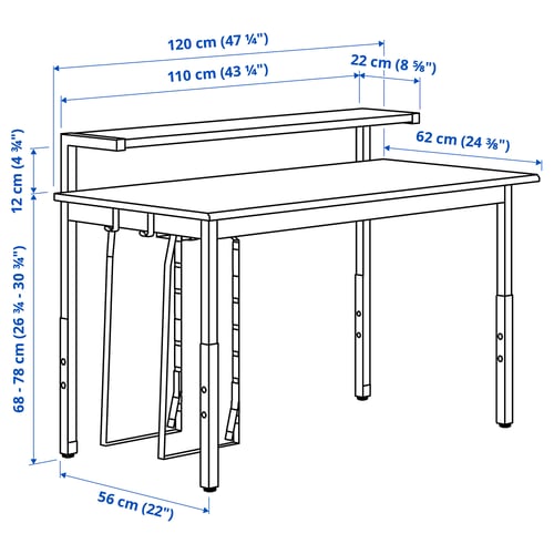 Illustratie met afmetingen voor het product: UTVISNING.