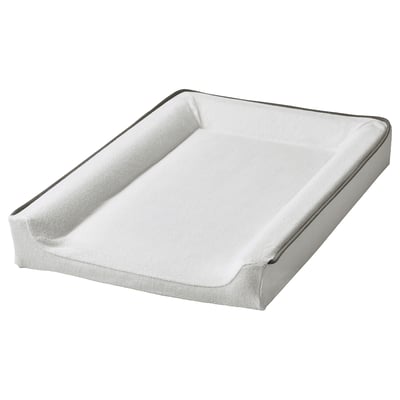 Witte VÄDRA hoes voor babyverzorgingsmatten, zacht, badstof, rechthoekig, gerecyclede materialen.