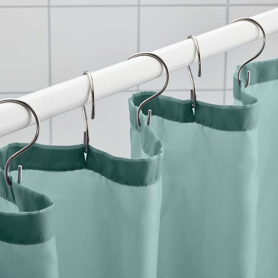 VÄNNEÅN Douchegordijn, grijsturkoois, 180x200 cm IKEA
