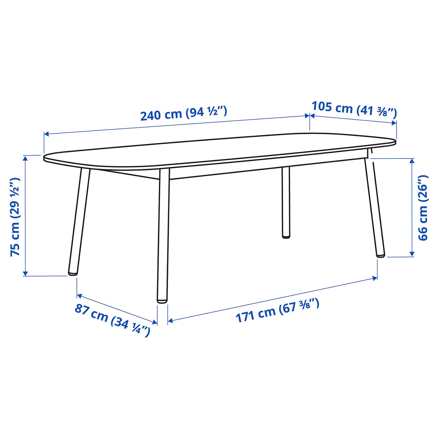 VEDBO, zwart, 240x105 IKEA