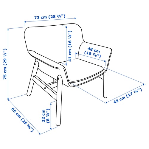 Illustratie met afmetingen voor het product: VEDBO.