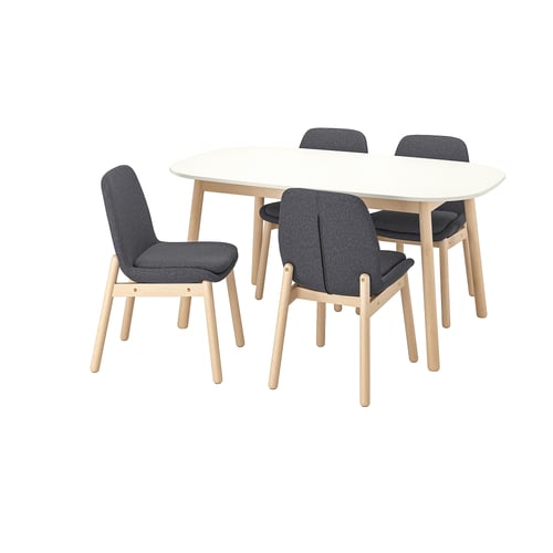 vedbo vedbo tafel en 4 stoelen wit berken ikea