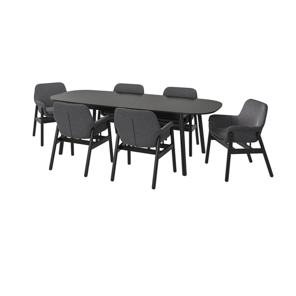 vedbo vedbo tafel met 6 stoelen zwart zwart ikea