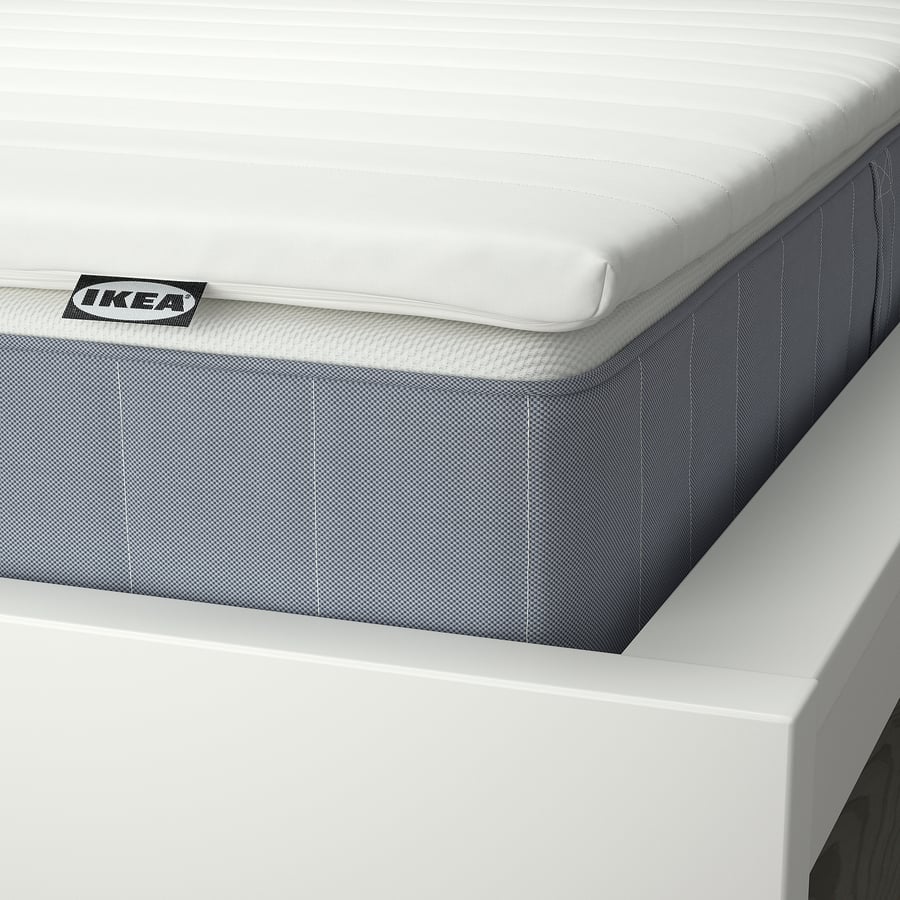 VESTERÖY matras en topmatras, middelhard lichtblauw/Näsfjället wit, 160x200 cm IKEA