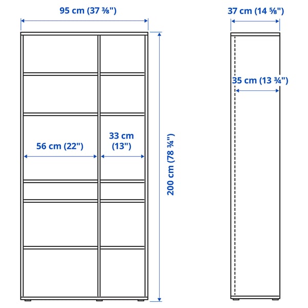 Stellingkast 10 planken, VIHALS, 95x37x200 cm - IKEA