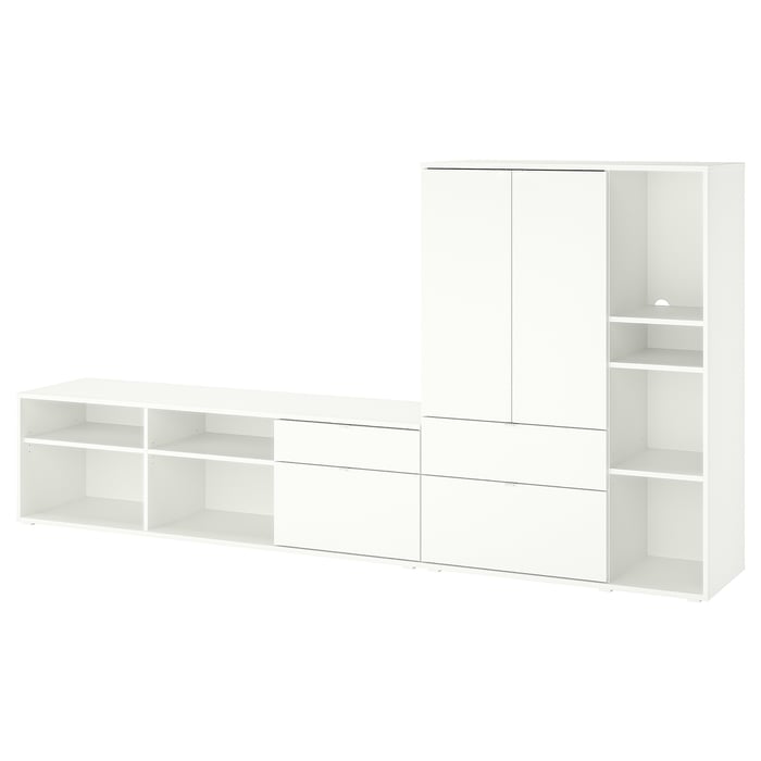 VIHALS tv-/opbergcombinatie, wit, 285x37x140 cm - IKEA