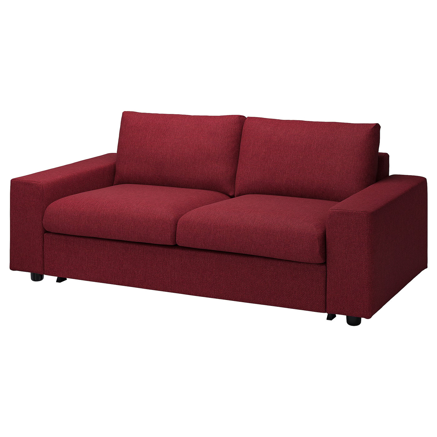 VIMLE 2-zits slaapbank met brede armleuningen/Lejde rood/bruin