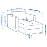 Illustratie met afmetingen voor het product: VIMLE.